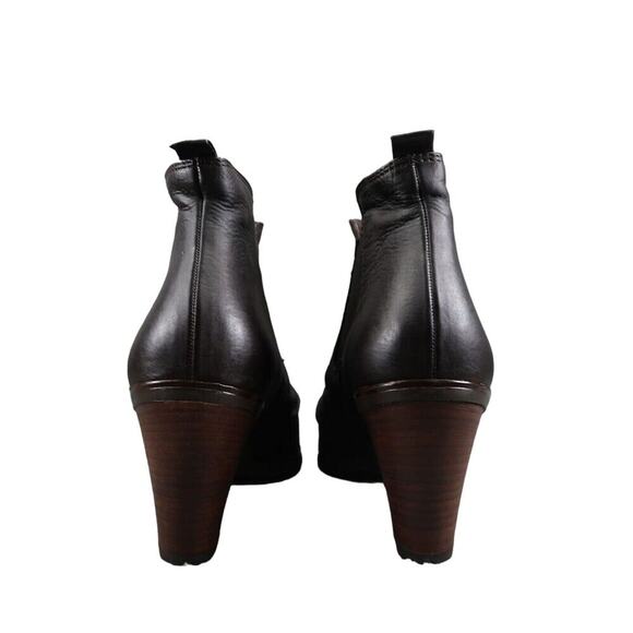 Paul Green Shoes Womens 9 Bootie Block Heel Chelsea Slouch Leather Classic Black - Picture 5 of 16